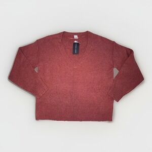 Melrose and Market V-Neck Women's Sweater Rust Size Small NWT
